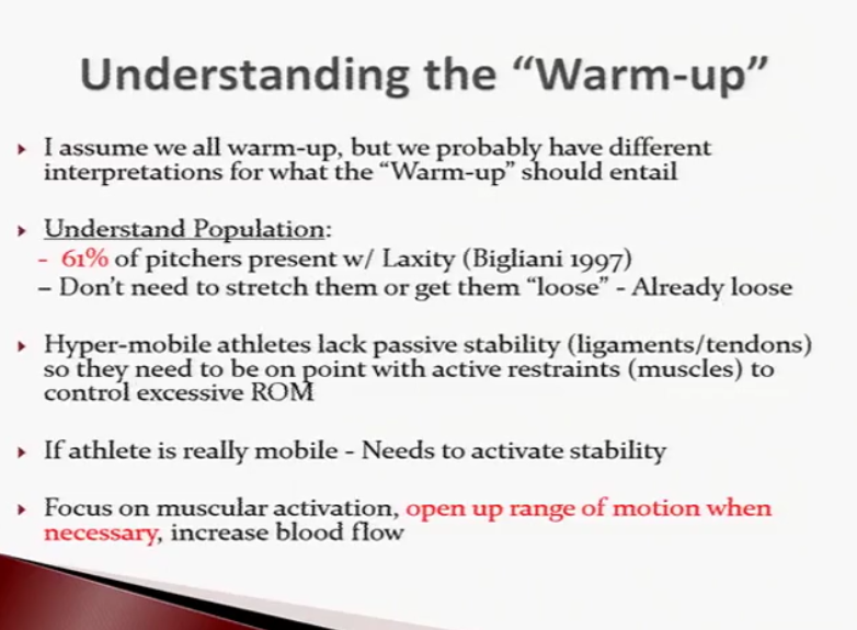 (14) understanding the warm up